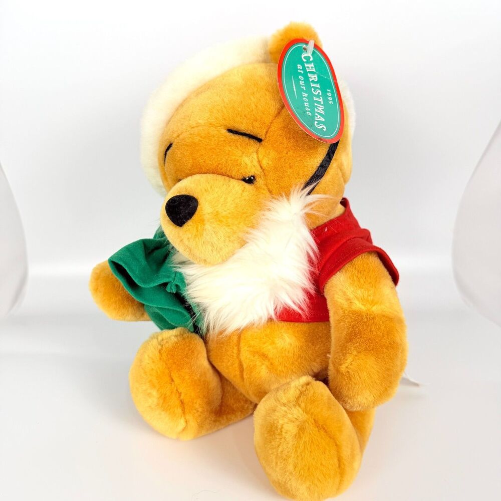 VINTAGE Walt Disney 1995 Christmas To Our Home Winnie The Pooh Plush Doll 14"